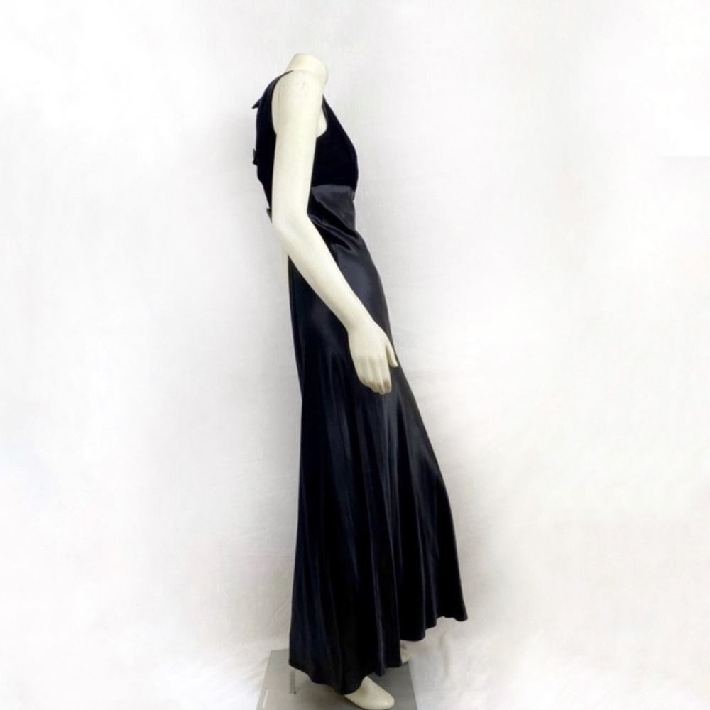 Vintage 90s Maxi Black black Fitted dress size S - Picture 3 of 7